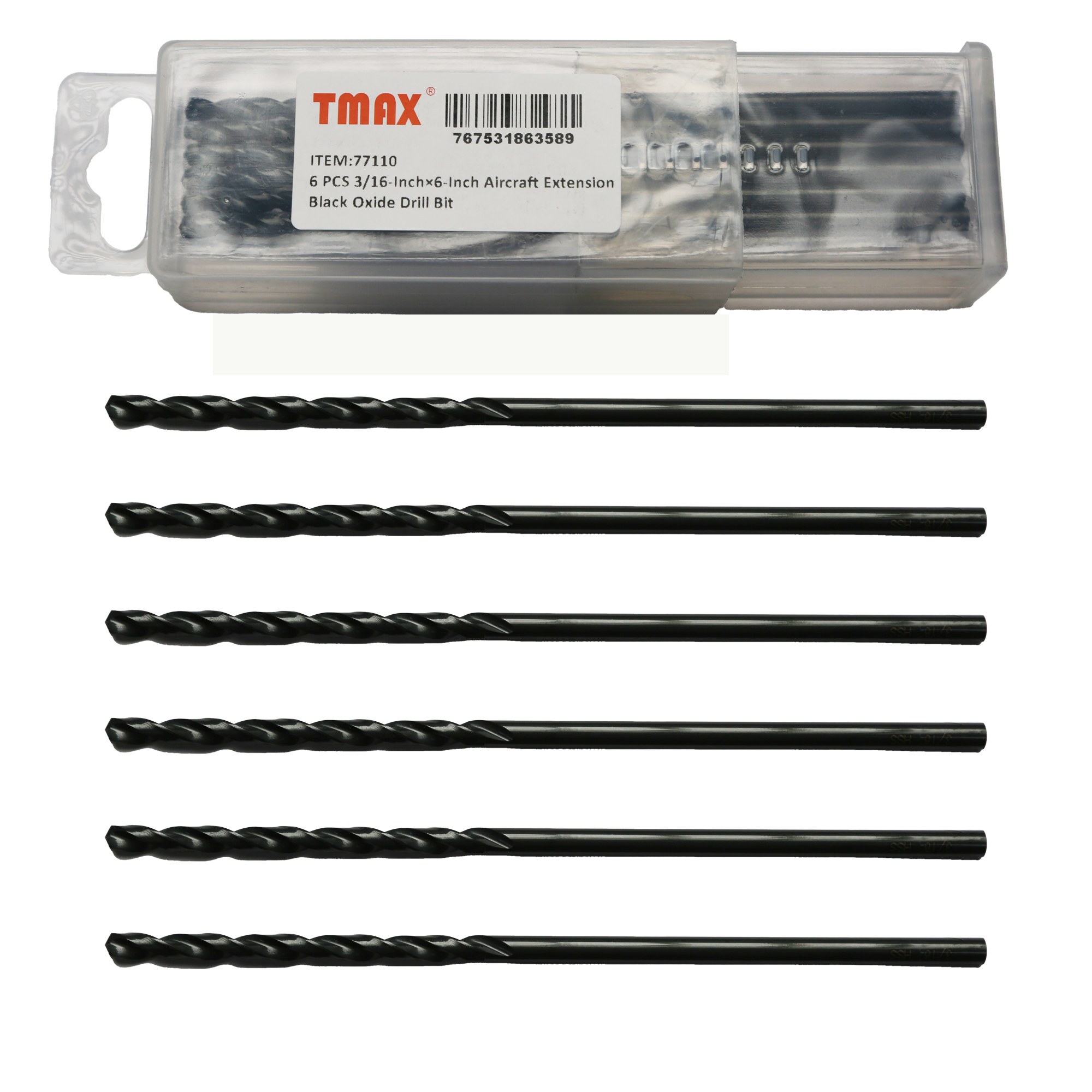 TMAX 6 PZ Prolunga per Aerei Punta per Trapano Ossido Nero - Foto 3 di 5